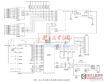 電力變壓器在線監(jiān)測(cè)系統(tǒng)的部分電路